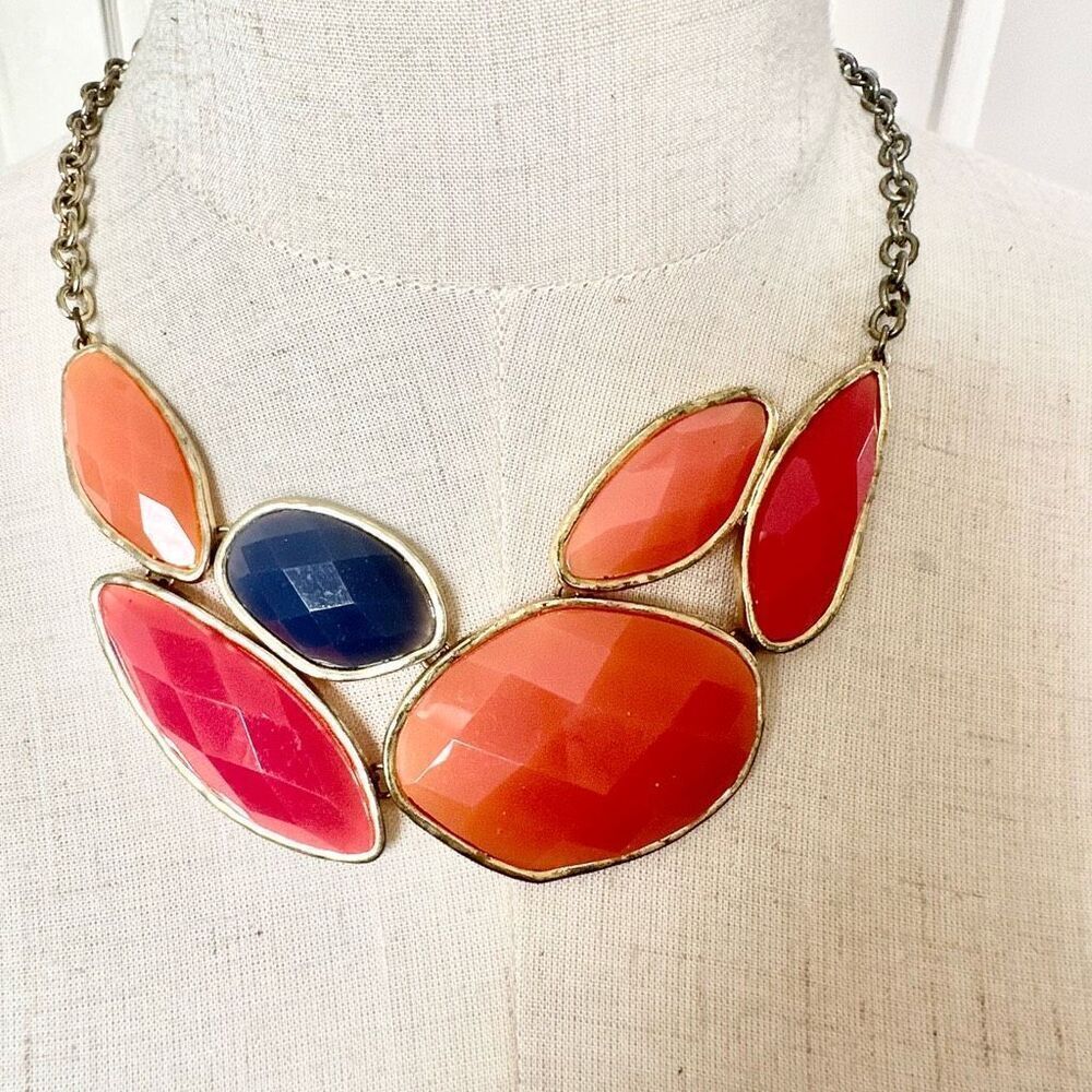 Orange and blue statementβnecklace